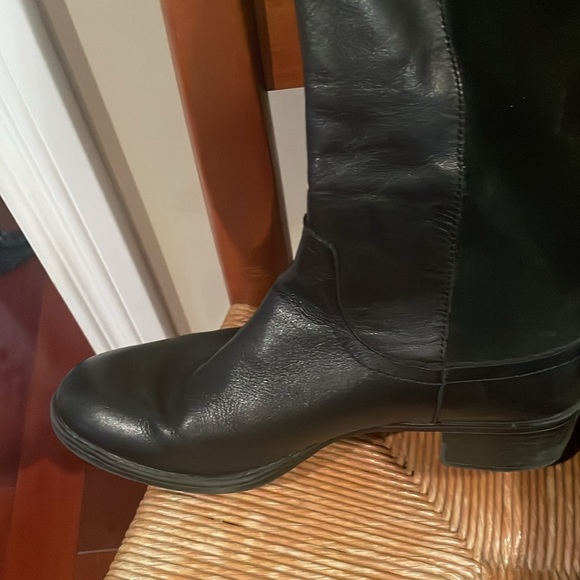Franco Sarto Tall Black Leather Boot W Sz 8 - Picture 3 of 11